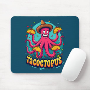 Mousepad Comida de Cartoon Engraçado Taco Octopus