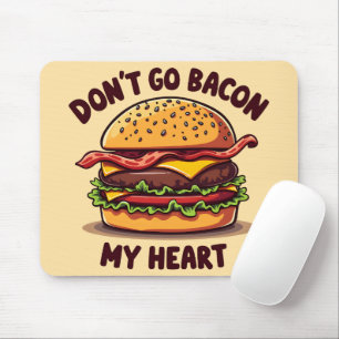 Mousepad Comida Engraçado Pun Bacon Lover Cheeseburger Desi
