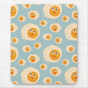 Mousepad Comida Fresca - Padrão de Ovos Fresados de Kawaii