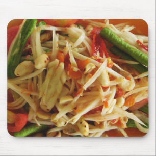 Mousepad Comida tailandesa picante do Lao da salada da