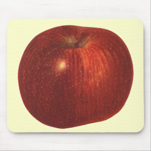 Mousepad Comida Vintage, Fruta Vermelha orgânica, Apple del
