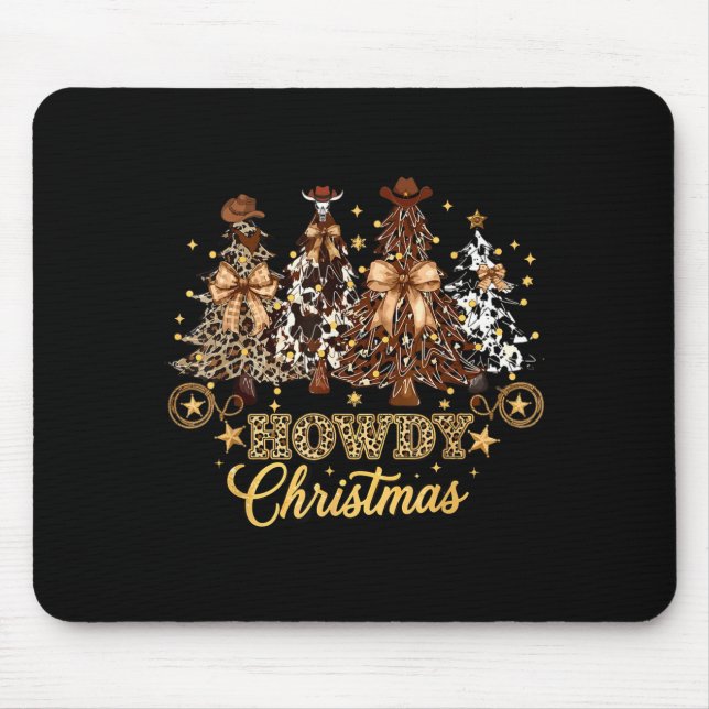 Mousepad Como está você Natal Árvore de Natal Cowboy Ociden (Frente)