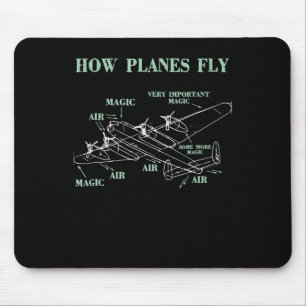 Mousepad Como os aviões voam Engraçado Piloto de Engenhei