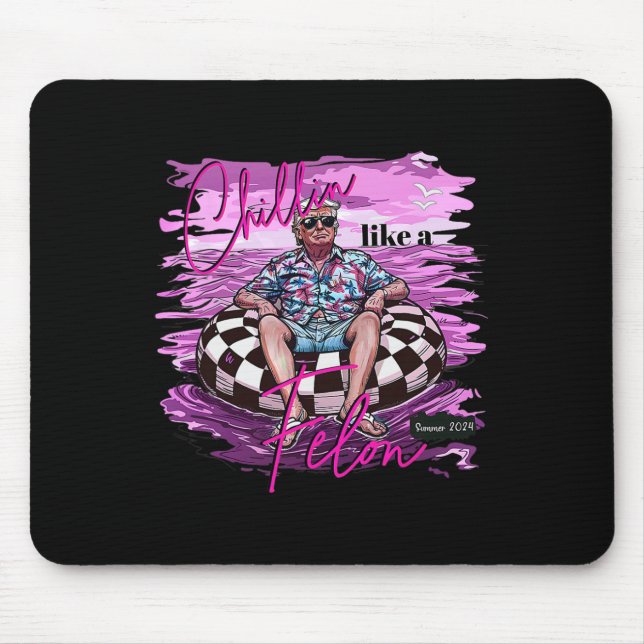 Mousepad Como um Criminoso Retro Rosa Verão Divertido Trump (Frente)