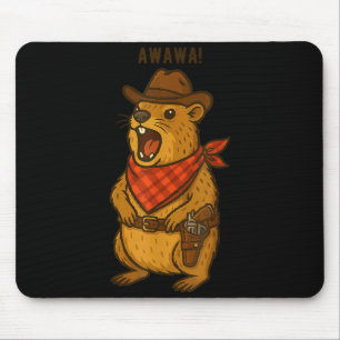 Mousepad Como vai Cowboy Rock Hyrax Awawa Western Engraçado