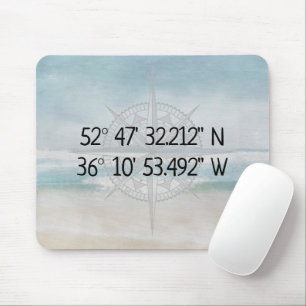 Mousepad Compactar Coordenadas Domésticas GPS No Oceano