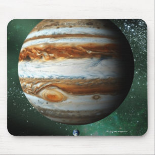 Mousepad Comparação de Jupiter e de terra