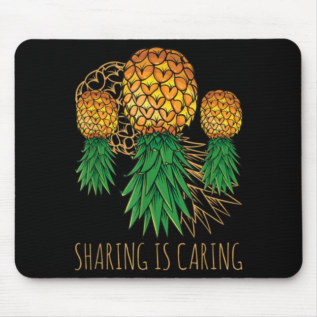 Mousepad Compartilhar é Cuidar Abacaxi Havaí Fruta Verão (Frente)