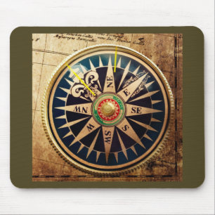 Mousepad compasso antigo náutico da praia litoral