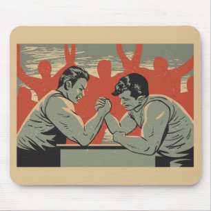 Mousepad Competição legal de Luta de Braço Vintage