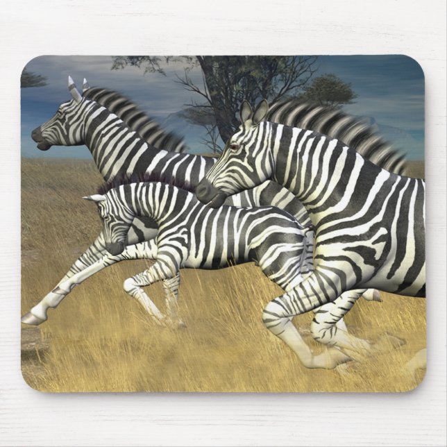 Mousepad Competindo listras, tapete do rato da zebra (Frente)