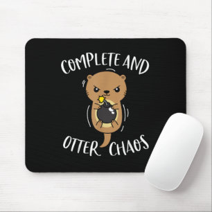Mousepad Completo e Caos de Lontra Engraçado Lontra Marinha