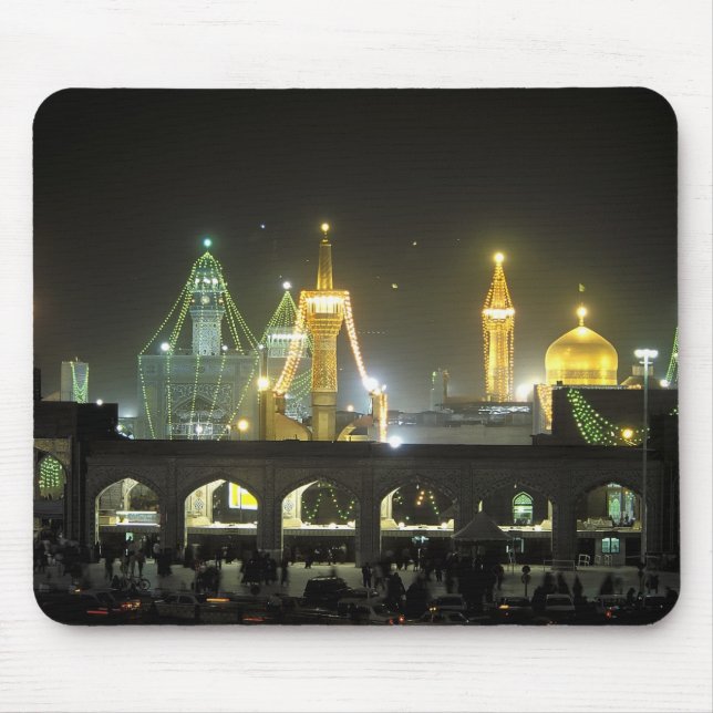 Mousepad Complexo do Santuário do Imame Reza à noite, Mashh (Frente)