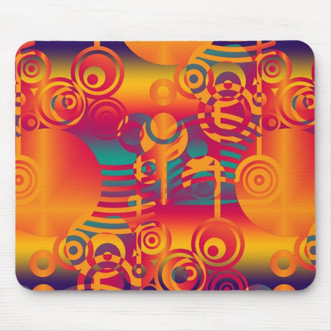 Mousepad Composição de Fundo - Círculo Colorido Moderno (Frente)