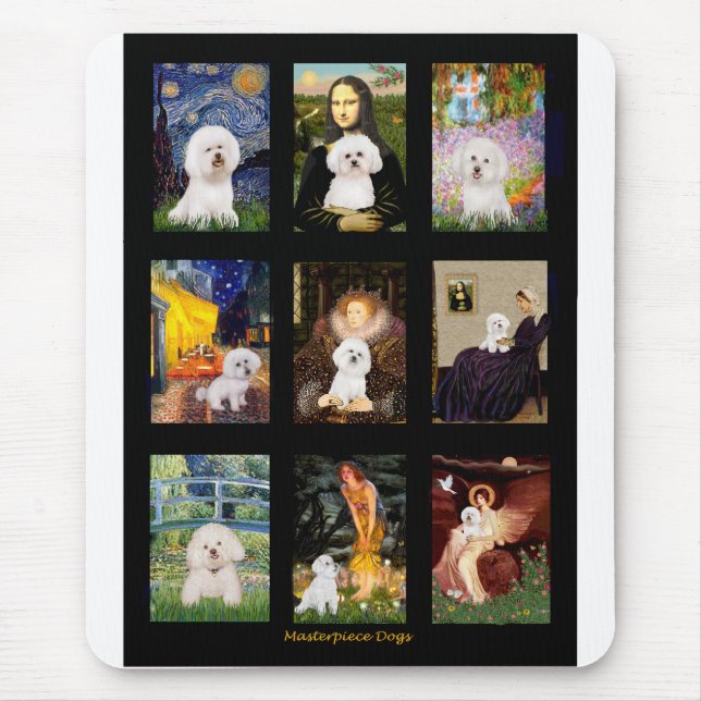 Mousepad Composição Famosa de Arte Bichon Frise (Frente)