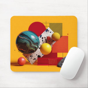 Mousepad Composição geométrica abstrata colorida