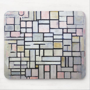 Mousepad Composição Rosa e Cinzas, Mondrian