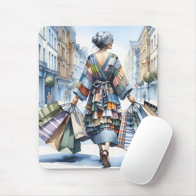 Mousepad Comprador de mulheres com Bolsas (Com mouse)