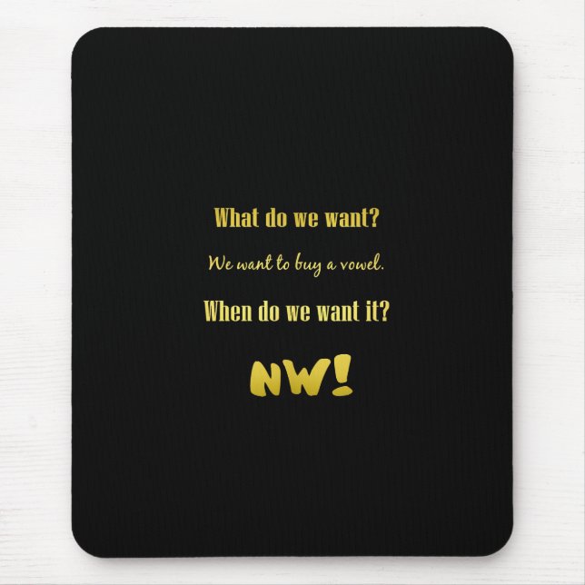 Mousepad Compre uma Vogal — Agora! É Divertido (Frente)