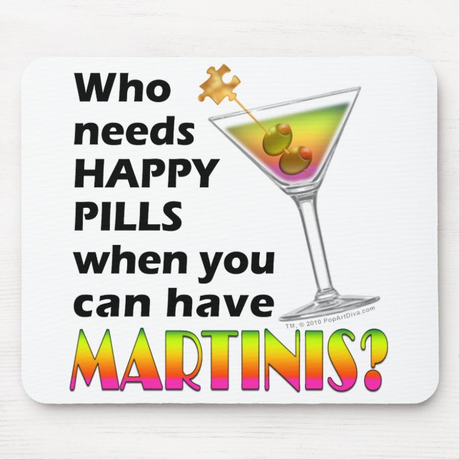 Mousepad - comprimidos felizes dos Martinis v. (Frente)