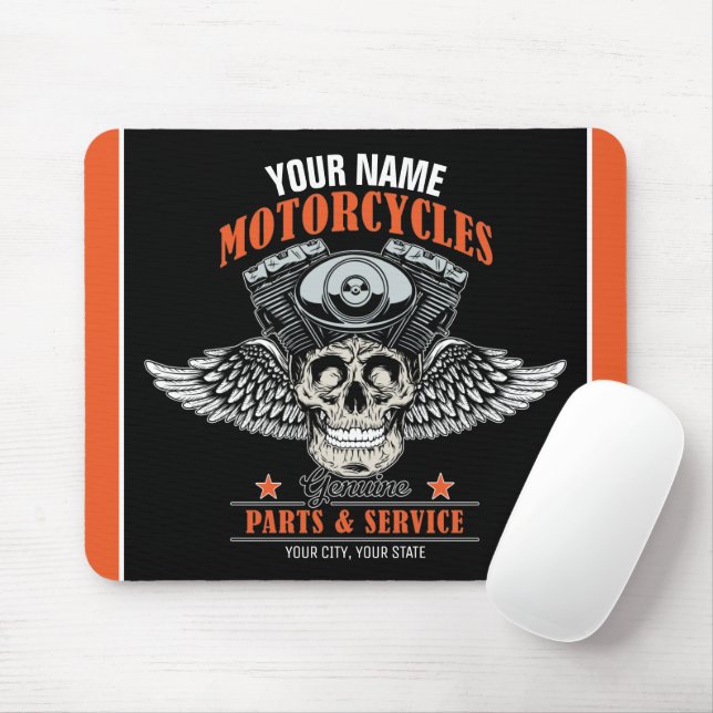 Mousepad Compro de Motociclos Personalizados do Crânio Voad (Com mouse)