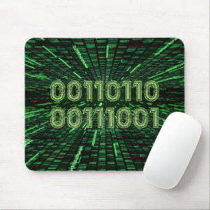 Mousepad Computação verde vibrante com código binário 69 do