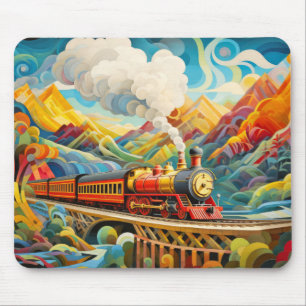 Mousepad Conceito de comboio de locomotiva Cena Abstrato