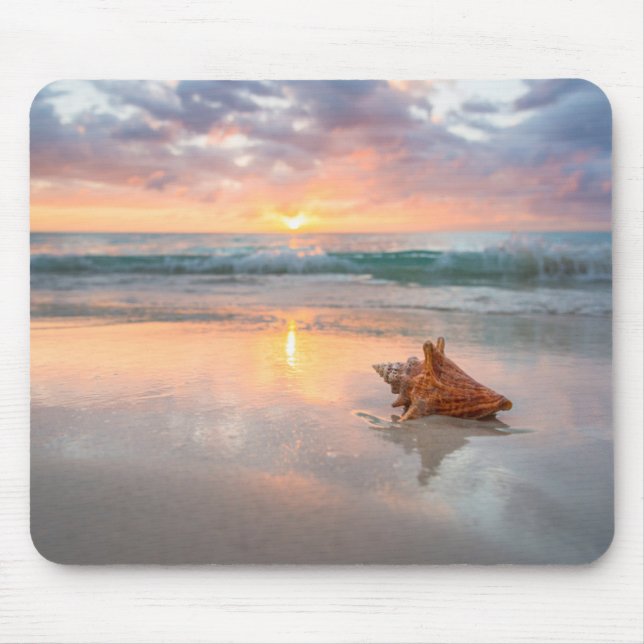 Mousepad Conch Shell na praia | Jamaica (Frente)