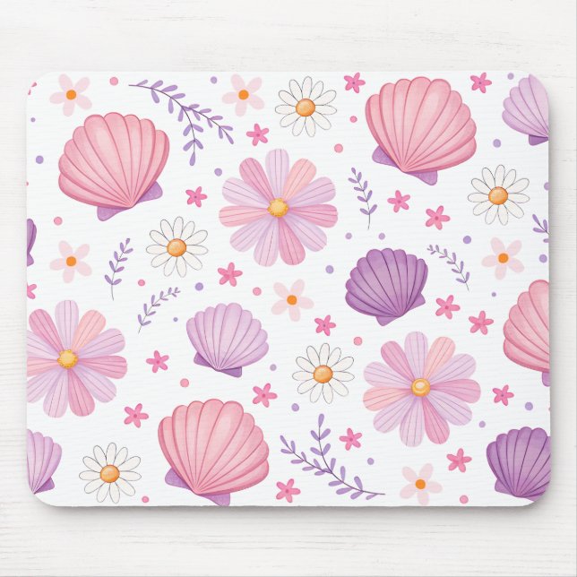 Mousepad Conchas e Margaridas (Frente)