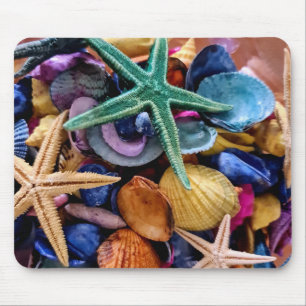 Mousepad Conchas, estrelas-do-mar, oceano
