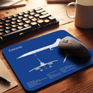 Mousepad Concorde - Planos de desenho do avião ABD
