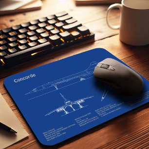 Mousepad Concorde - Planos de desenho do avião AD