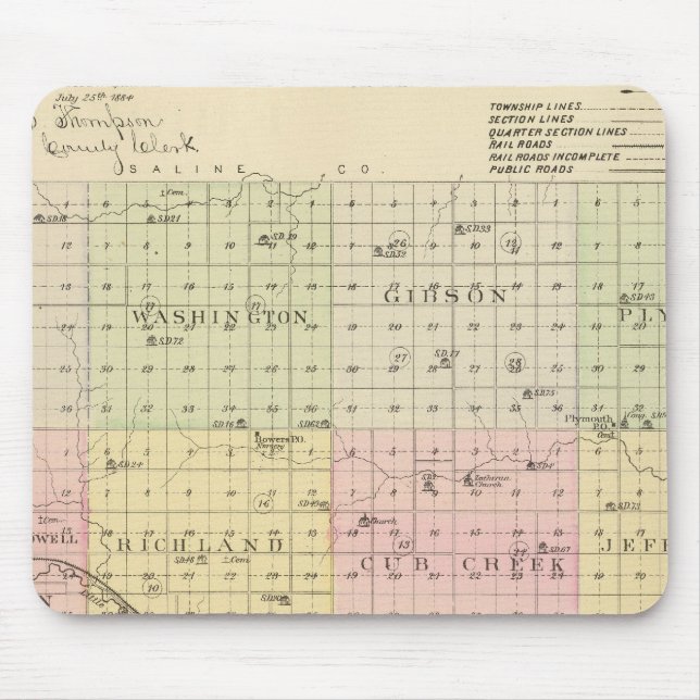 Mousepad Condado de Jefferson, Nebraska (Frente)
