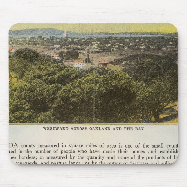 Mousepad Condado de Verso Alameda, Oakland e Bay (Frente)