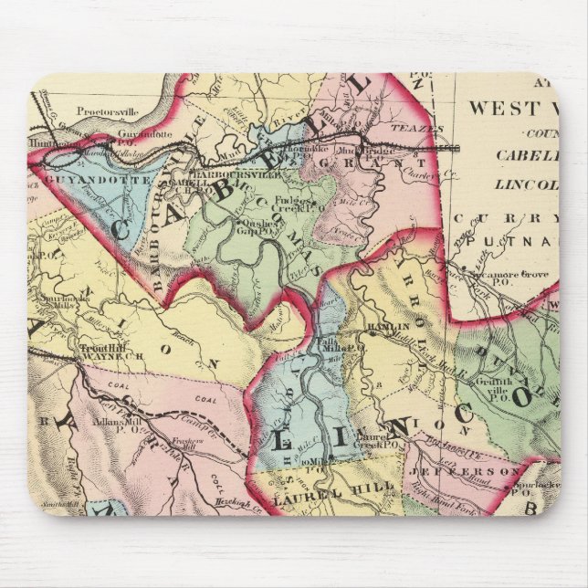 Mousepad Condados Cabell, Wayne, Lincoln, Logan (Frente)