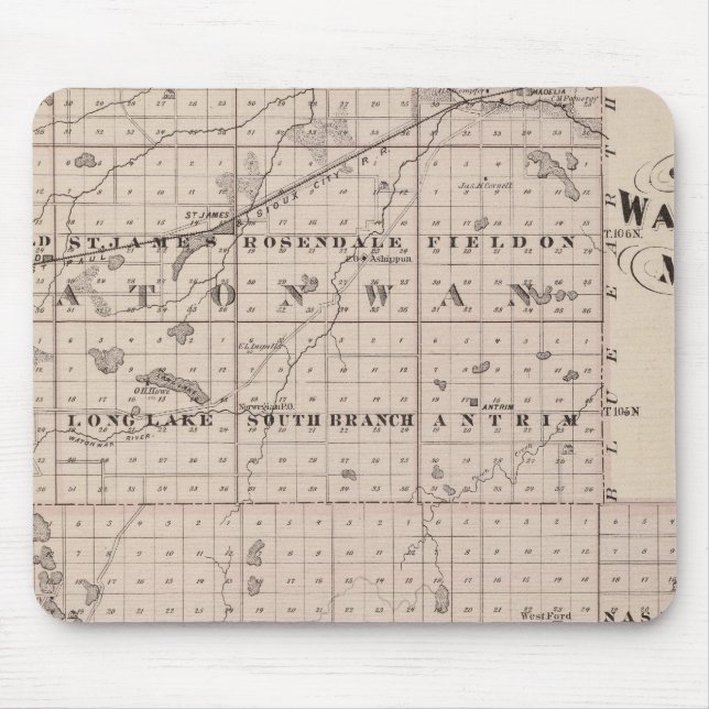 Mousepad Condados de Watonwan e Martin, Minnesota (Frente)