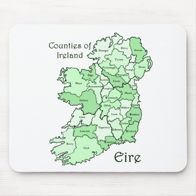 Mousepad Condados do mapa de Ireland (Frente)
