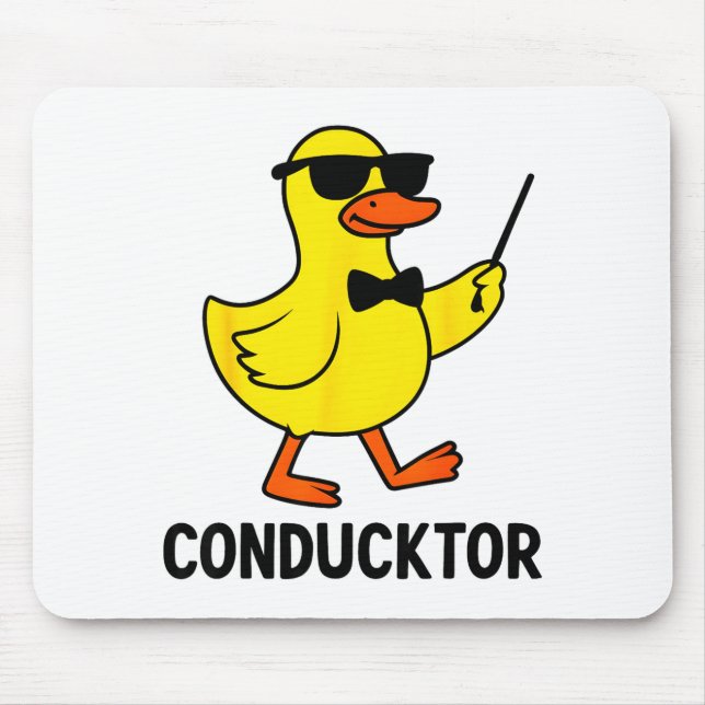 Mousepad Conducktor Funny Duck Music Pun Orchestra Design  (Frente)
