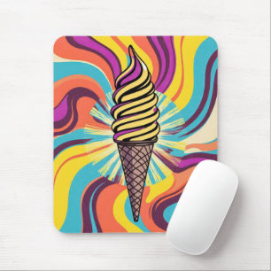 Mousepad Cone de Sorvete Redemoinho Arte Pop