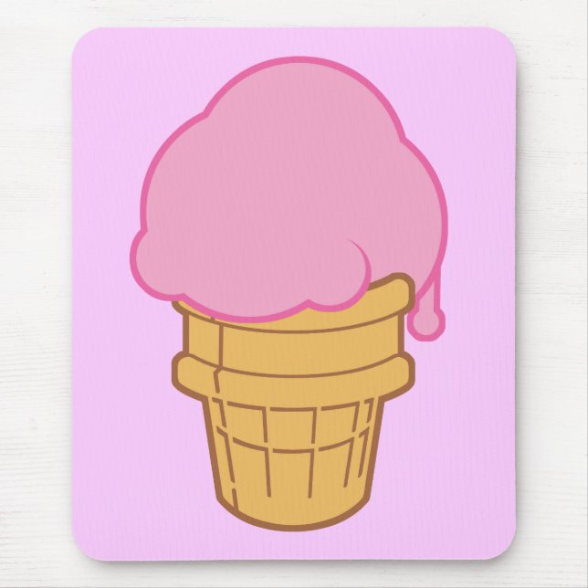 Mousepad Cone de Sorvete Rosa (Frente)