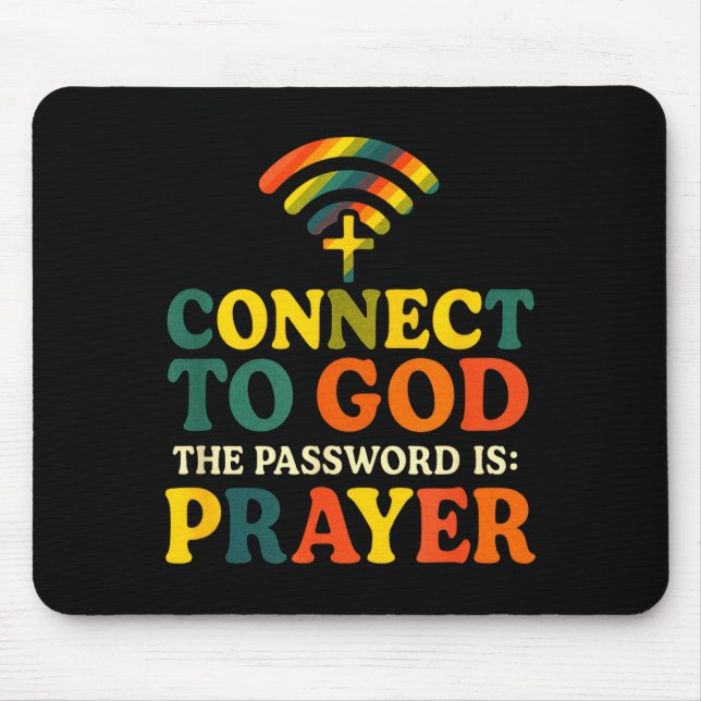 Mousepad Conectar-se a Deus - Oração de Fé Religiosa Cristã (Frente)