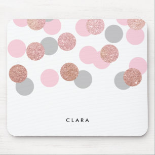 Mousepad confetes cor-de-rosa elegantes do rosa pastel do