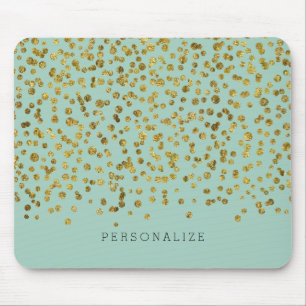 Mousepad Confetes do encanto do ouro e da hortelã