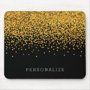 Mousepad Confetes Dourados e pretos