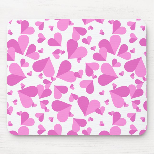 Mousepad Confetti Hearts Pink (Frente)