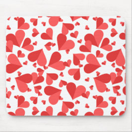 Mousepad Confetti Hearts Red