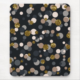 Mousepad Confetti Peach, Maple, Cinza e Brilho Dourado