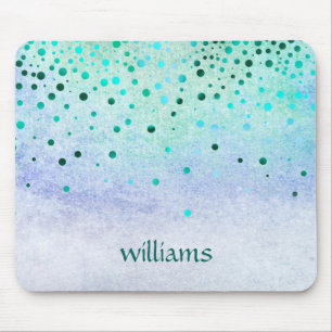 Mousepad Confetti Sea Blue Beach Glitter Girly Pontos