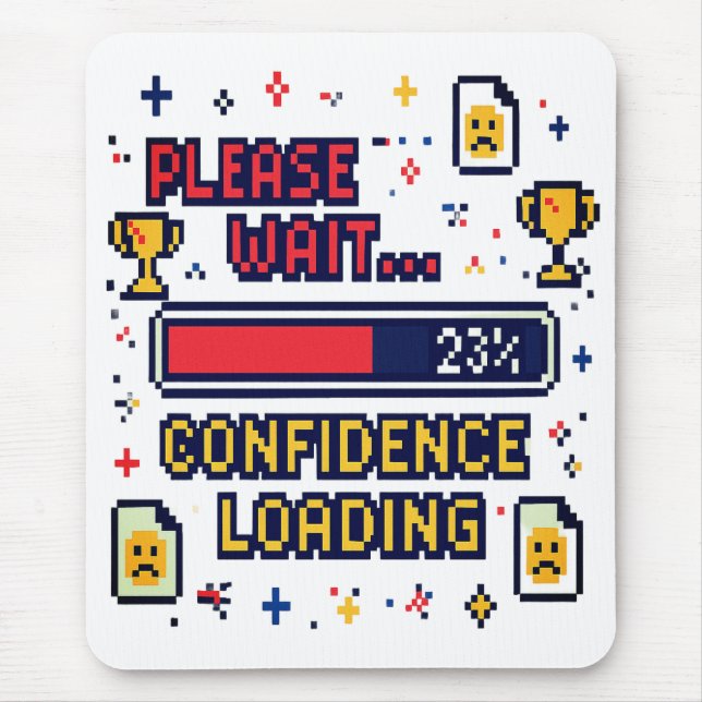 Mousepad Confiança Carregando Engraçado Pixel Art Tee (Frente)