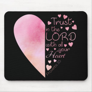 Mousepad Confiança de fé no coração das mulheres crist